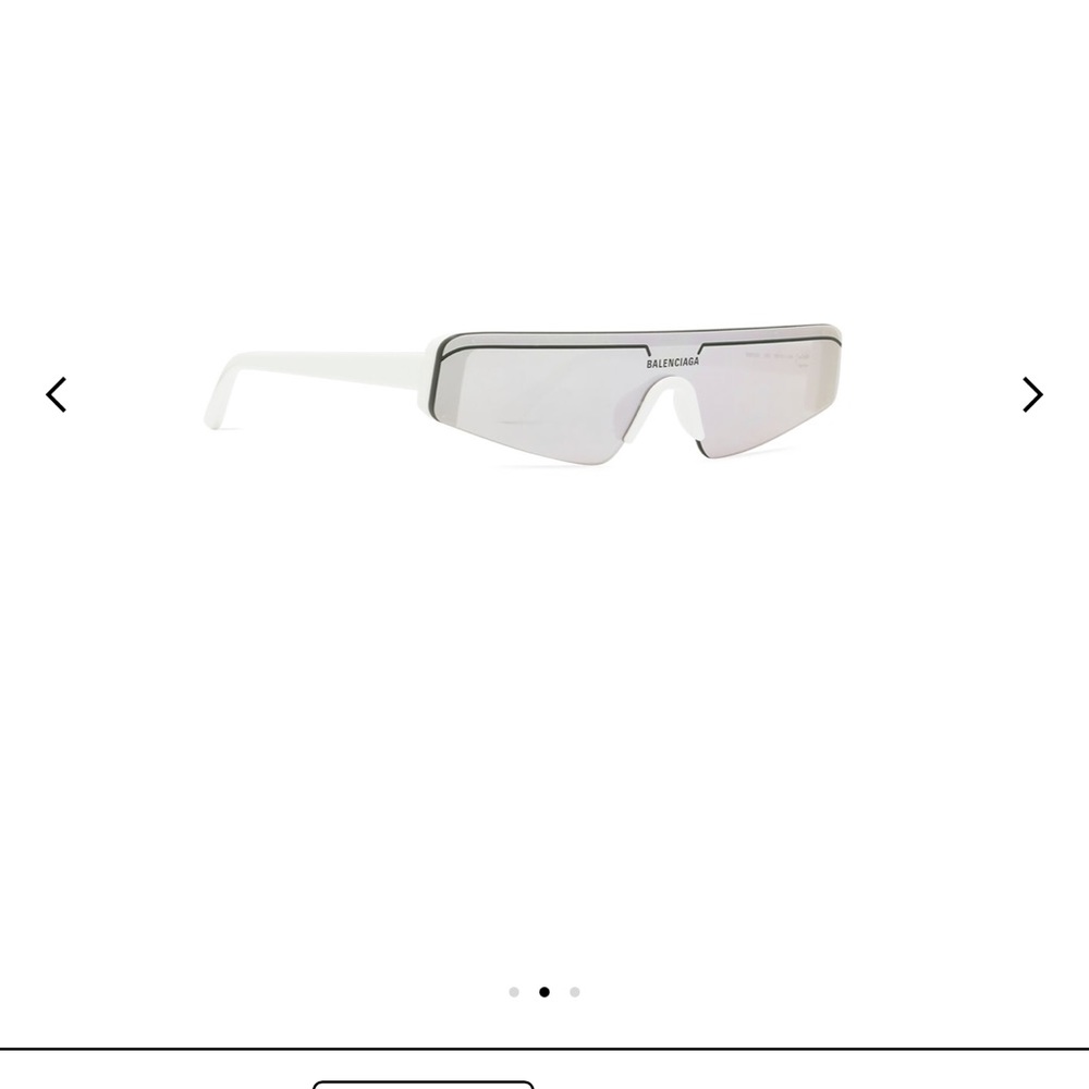 SKI RECTANGLE SUNGLASSES IN WHITE/SILVER